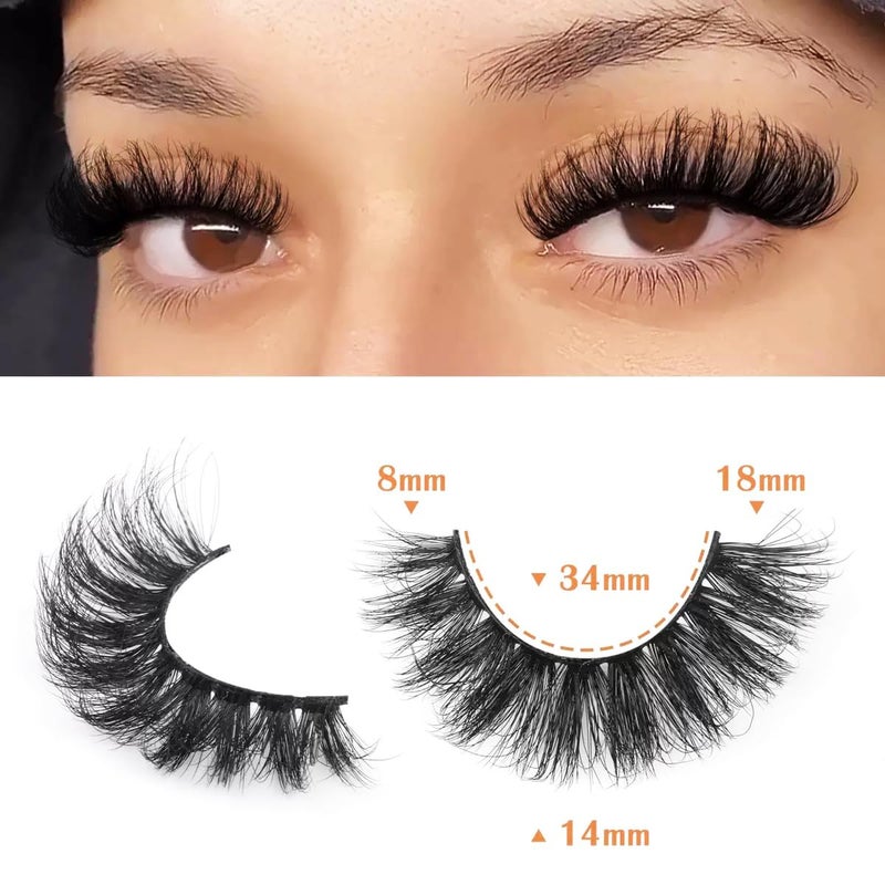 AM RONG MAGIC Professional 10pairs Faux 3D Mink Eyelashes Thick Long Multilayer Fluffy False Eyelashes,Dramatic False Eyelashes Handmade&Reusable Lashes (M-04) - Image 3